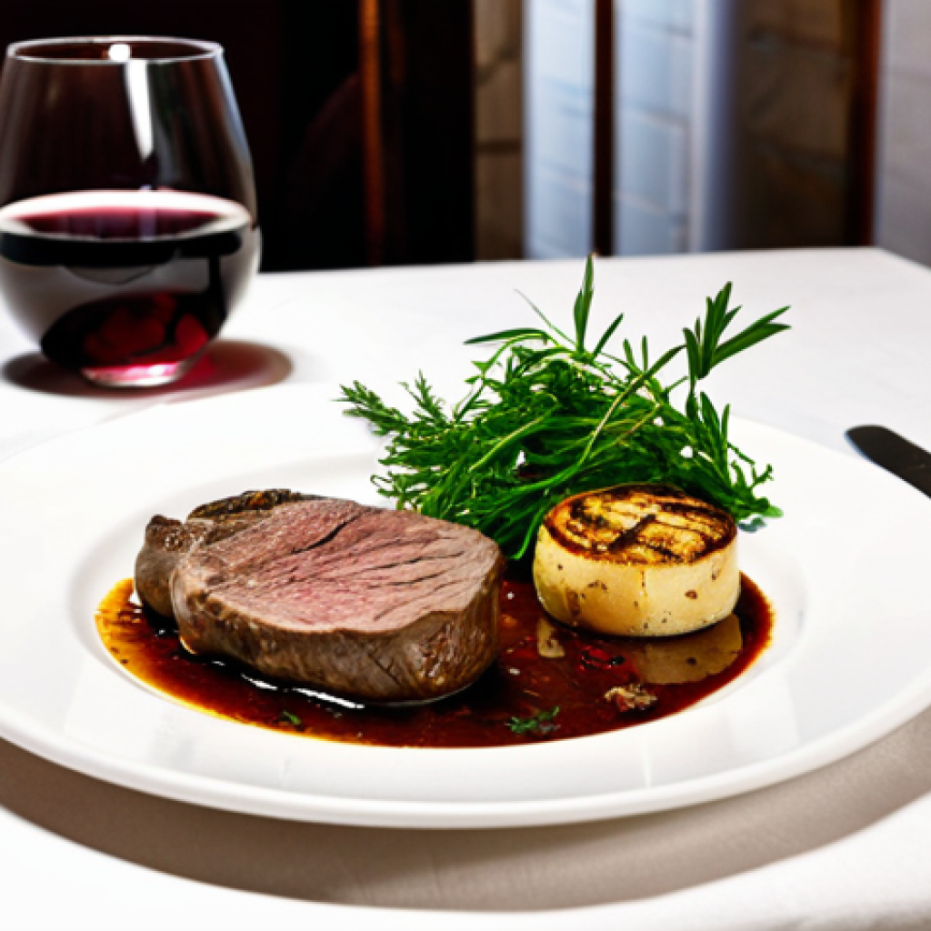 **
"A cozy bistro scene in Bordeaux, France. A table is set with a plate of perfectly cooked lamb, garnished with herbs. Beside it sits a glass of Saint-Émilion wine. Soft, warm lighting. Professional, fully clothed, appropriate content, safe for work, perfect anatomy, natural proportions, modest attire."
**