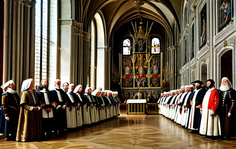 프랑스의 종교 개혁과 가톨릭 영향 - **Image Prompt: The Genesis of Reform in France**
    A dimly lit, cozy backroom of a 16th-century P...
