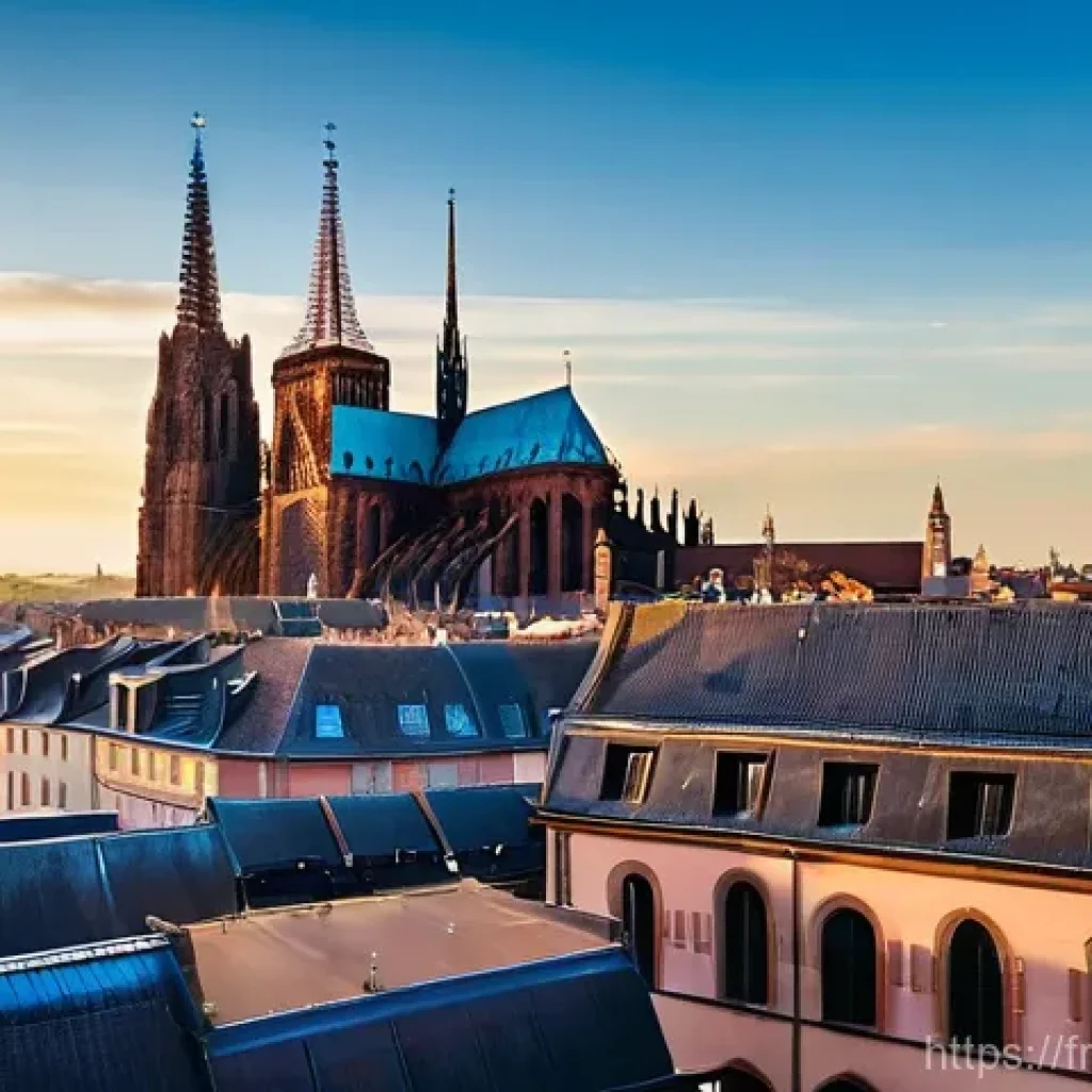 스트라스부르 유네스코 문화유산 - **Prompt 1: Strasbourg Cathedral at Golden Hour**
A breathtaking, wide-angle shot of the majesti...