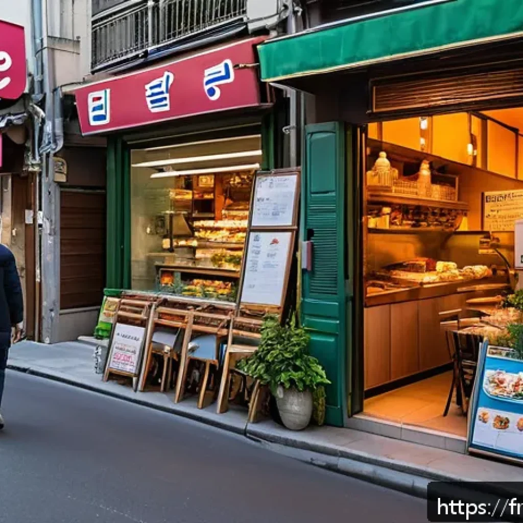 프랑스에서 한국 음식점 찾는 법 - A bustling street scene in Paris&rsquo;s 13th arrondissement featuring authentic Korean restaurants and gr...
